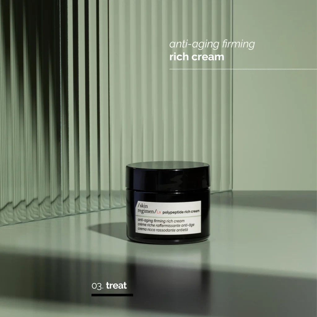 Anti-aging firming rich cream with shea butters, squalene, glycerin, and essential oils visibly reduces loss of tone, and diminishes the appearance of wrinkles.

 	Biomimetic texture enhanced with shea butters, squalene, and glycerin to reduce signs of aging, plus essential oils of juniper, coriander, and jasmine to combat stress and fatigue
 	Ectoin and Longevity Complex™, work together to support skin structure, visibly reducing loss of tone and diminishing the appearance of surface wrinkles
 	Especially suitable for ages over 40, cold seasons & temperatures, and very dry or dehydrated skin
 	Suitable for sensitive skin
 	50ml

Targeted Results
Improves skin hydration, firmness, elasticity, smoothness, luminosity, and wrinkle depth reduction in just one month of use.
Clinically Proven Efficacy

 	85% of test panel notice skin is more elastic and toned, and fine wrinkles are less visible.
 	95% of test panel find skin is immediately firmer and plumper.